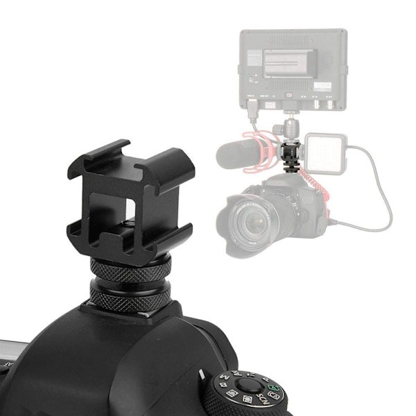 Cold Shoe Mount Aluminium Adapter Video Bracket til DSLR Kamera