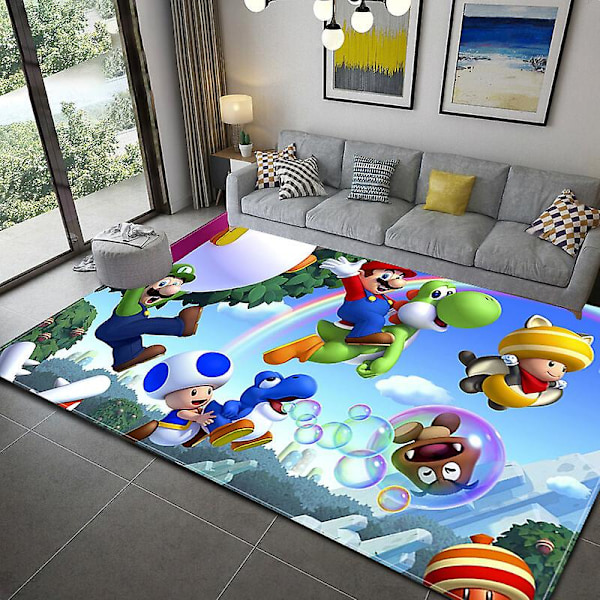 3D Tegneserie Super Mario Trykt Stue Soveværelse Tæppe Kravlende Gulvmåtte 8 8 80X120cm
