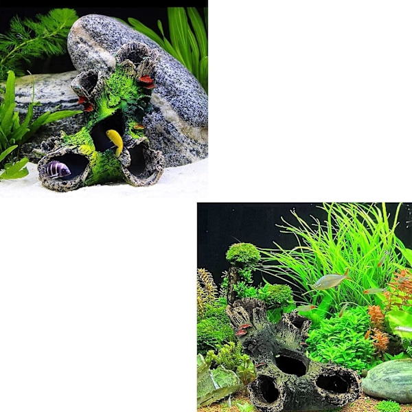 akvarium trestubbe dekorasjon, hul trestubbe i resin