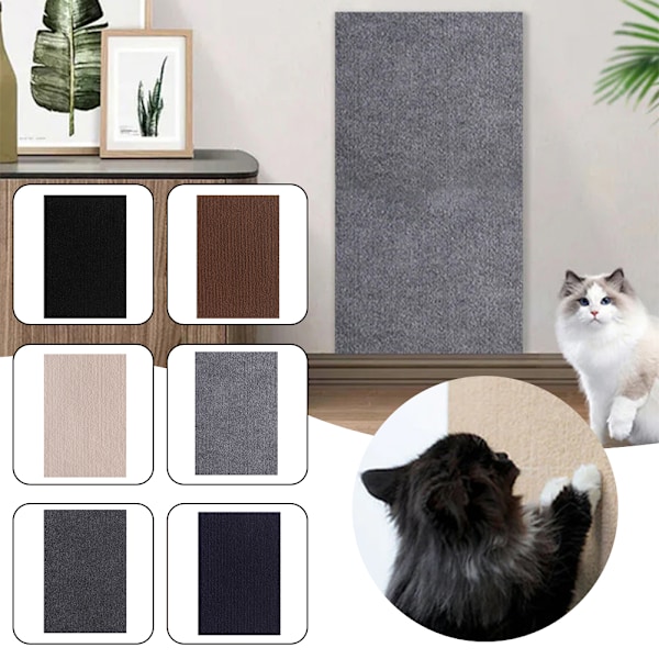 Kattklösmatta med självhäftande baksida Stabila möbler Skyddsmatta för kattungar Katt Mörkgrå Dark Grey 40x100cm