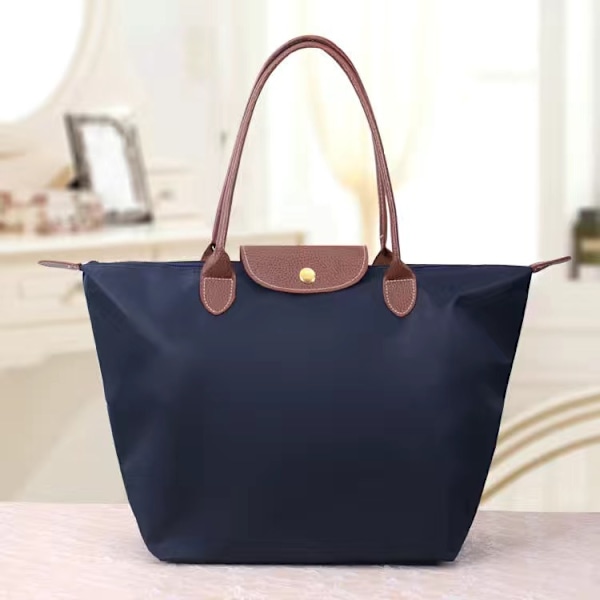 Nya Longchamp Le Pliage-väskor för kvinnor Marinblå -KK2- navy blue L
