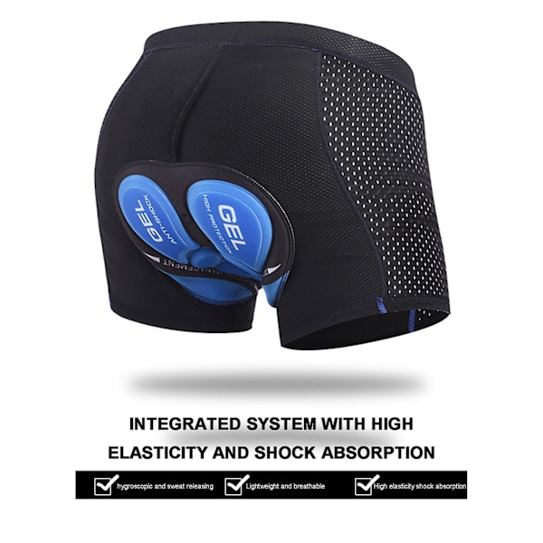 Vadderade Cykelbyxor Cykelunderställ 5D Andningsbara Byxor Shorts Mtb Kvinnor Män Blå Blue XL