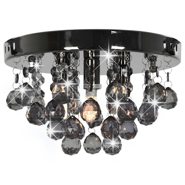 vidaXL Taklampe med røykfylte perler svart rundt G9 black 1350