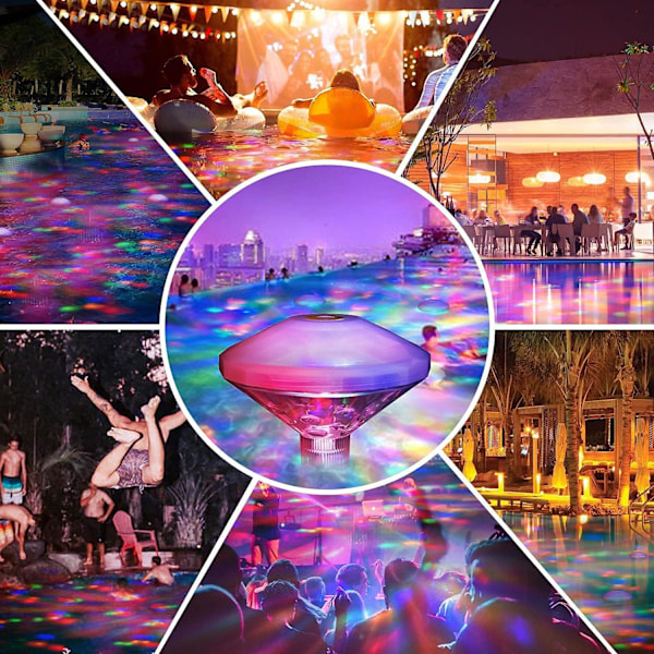 LED Undervandslys Badekar Lys Dam Pool Farverig Flydende