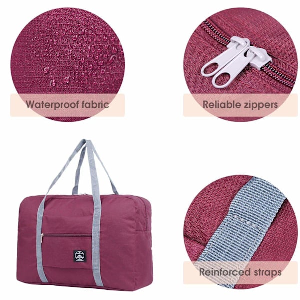 Foldbar Taske - R Wine red Vin, röd