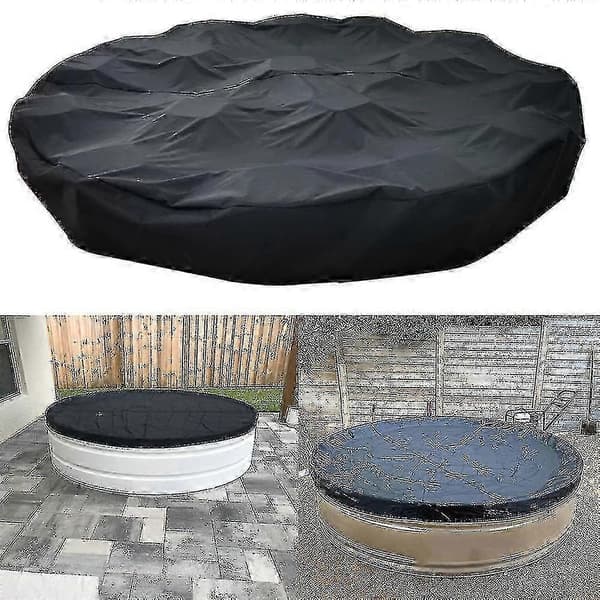 Omkring 244 cm vinter poolovertræk Kraftig 200g/m2 sort presenning{MK}