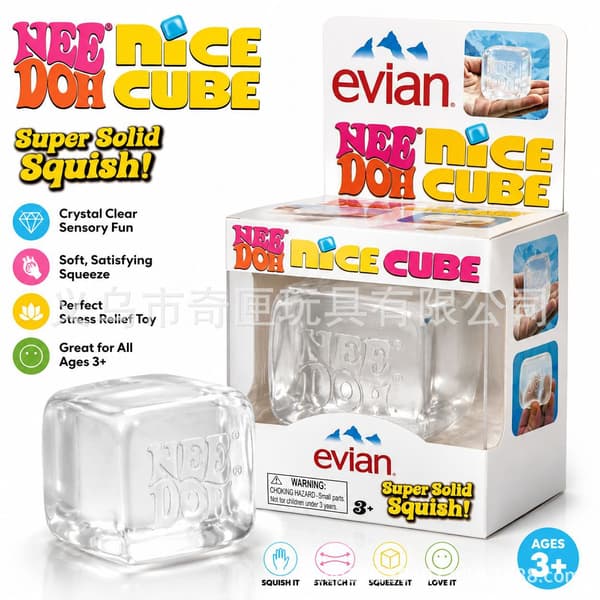 NeeDoh Drink Style Squishy Toy, Isbit Sensorisk Stresslindrande Fidget, Mjuk Klämbar Dekompression Leksak