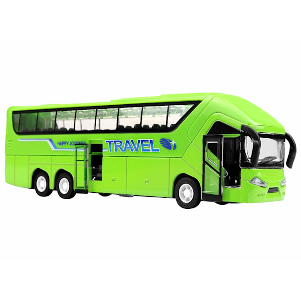 Leluauto, iso metalliseos painevalettu leluajoneuvomalli valoilla ja musiikilla / 1:50 mittakaavan vedettävä moottoribussi, bussilahjoja pojille, tytöille, lapsille
