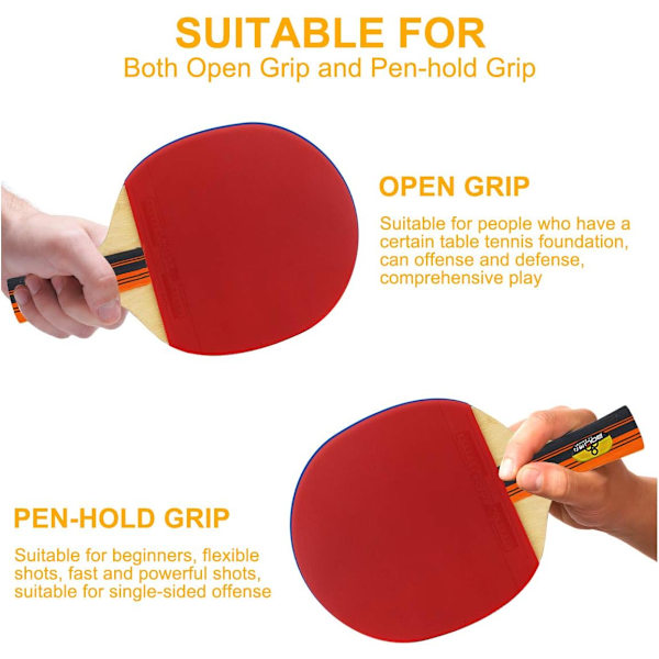 Bordtennisbat Profesjonelt Ping Pong Racket Paddelsett