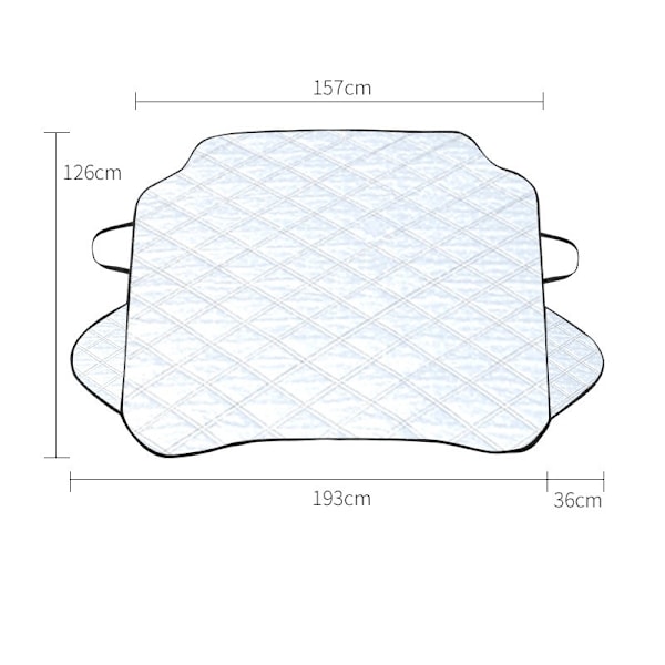Vindusdeksel til bil - Snøbeskyttelse til bilen / Frostbeskyttelse Frontrute Hvit