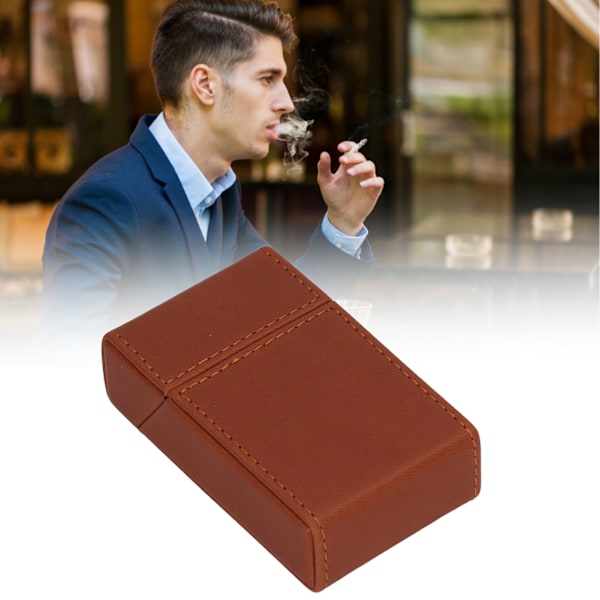 Cigarettetui i PU-läder, rymmer 20 cigaretter, för resa och hem