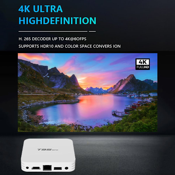 T95MINI Smart TV-boks Set Top Box EU-kontakt-KK2-
