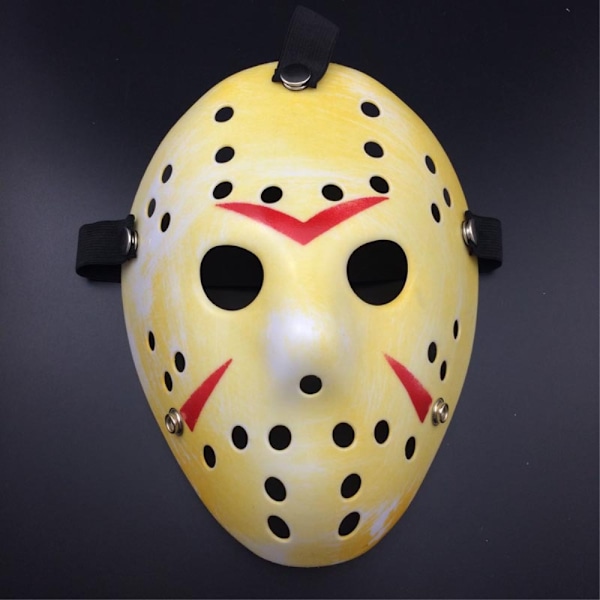 Friday The 13th Jason -naamio Halloweeniin ja juhliin - Keltainen/Punainen Yellow Gul