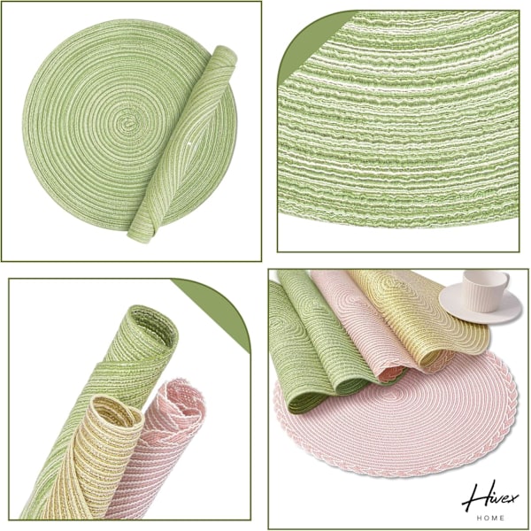 Runda Bordstabletter för Matbord Set om 6 - 38 cm (15 Tum) Hem