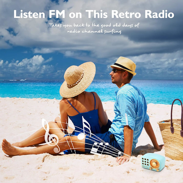 Retro Bluetooth Høyttaler, Vintage Radio-Greadio FM Radio-XM2-