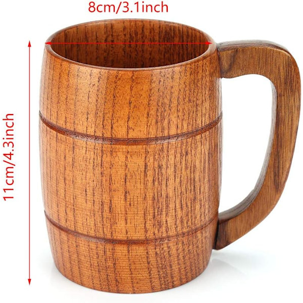Handgjort träölglas i form av en tunna, klassiskt vinglas-XM2-