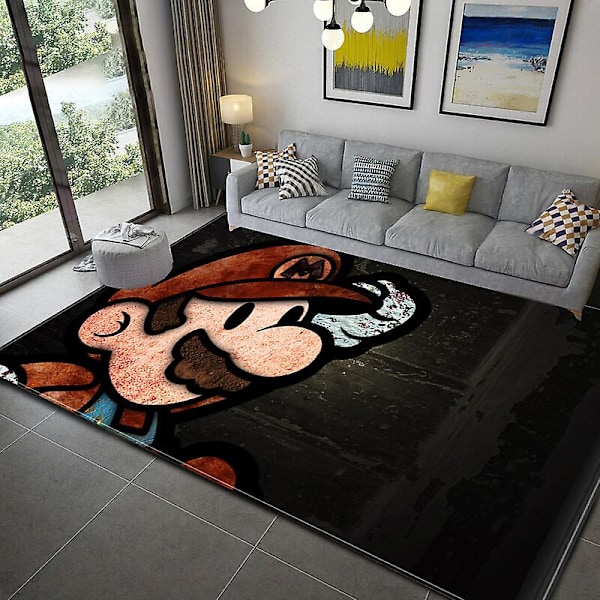3D Tecknad Super Mario Tryckt Vardagsrum Sovrum Matta Krypmatta Golvmatta 7 7 80X120cm