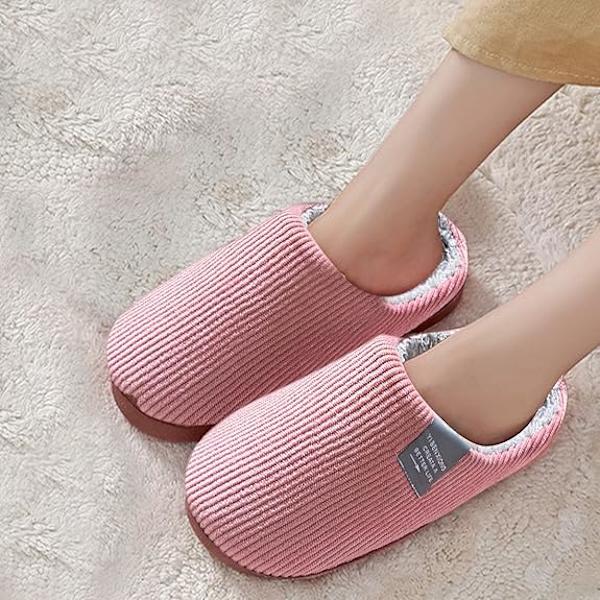 Dametøfler til Hjemmet, Dametøfler til Vinter, Behagelige Tøfler, Varme Plysjforet Sko, Dametøfler til Vinter Pink Pink 40-41