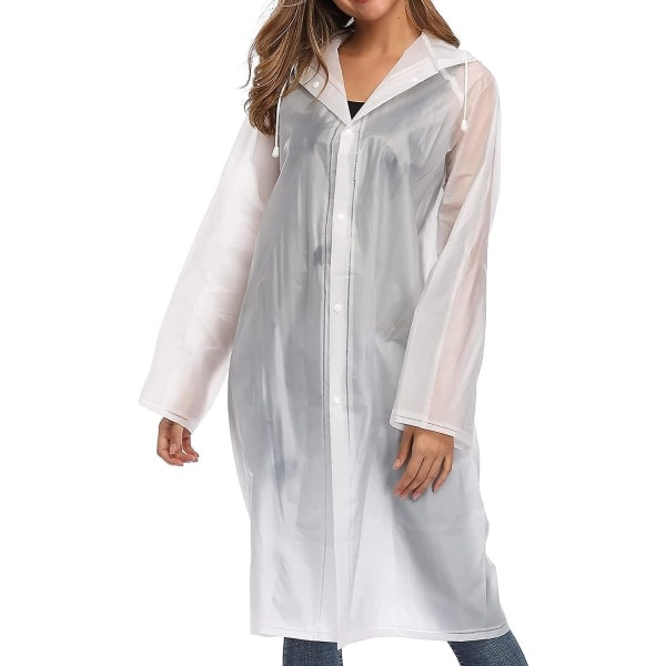 Althee Återanvändbar Regnponcho för Vuxna i Eva. Unisex lång transparent regnjacka med huva