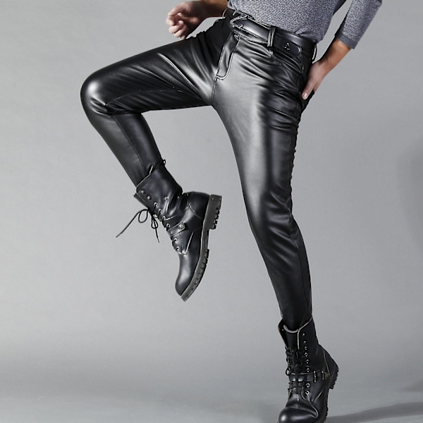 Miesten nahkahousut, Skinny Stretch PU-nahkahousut 33