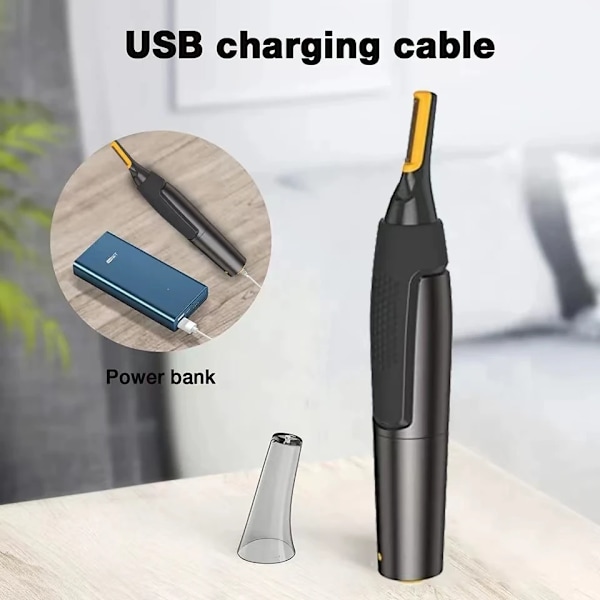 Ultrathin precisionstrimmer elektrisk näshårstrimmer Mini portabel örontrimmer för män näshårrakapparat Vattentät Säker rengö USB charging model