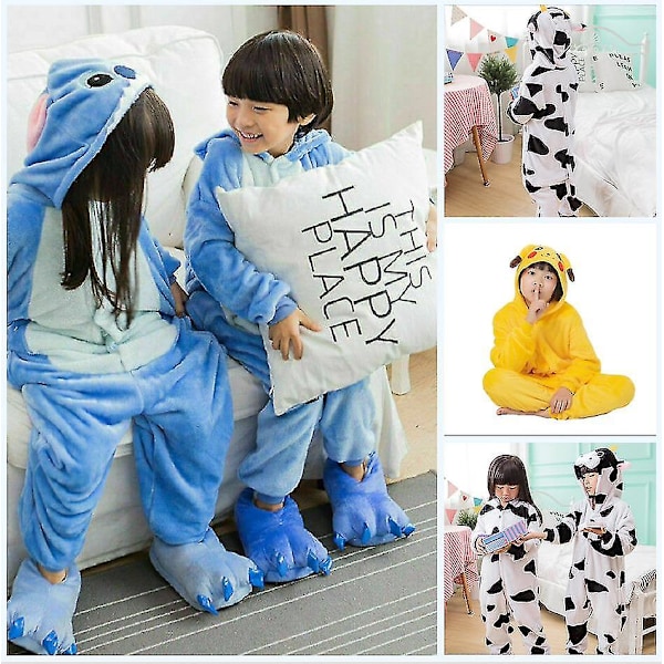 Lasten Talvi Stitch Pyjama Univaatteet Yksisarvinen Onesies Pojat Tytöt Pehmeä Makuuhuone Vauva Puku 130CM