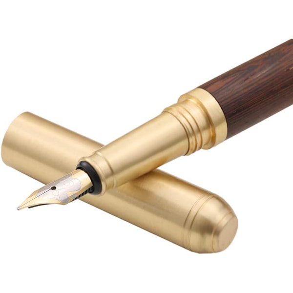 Messing Fountain Pen Fountain Pen - Ibenholt Tønde - 0,5 mm Nib-XM2-