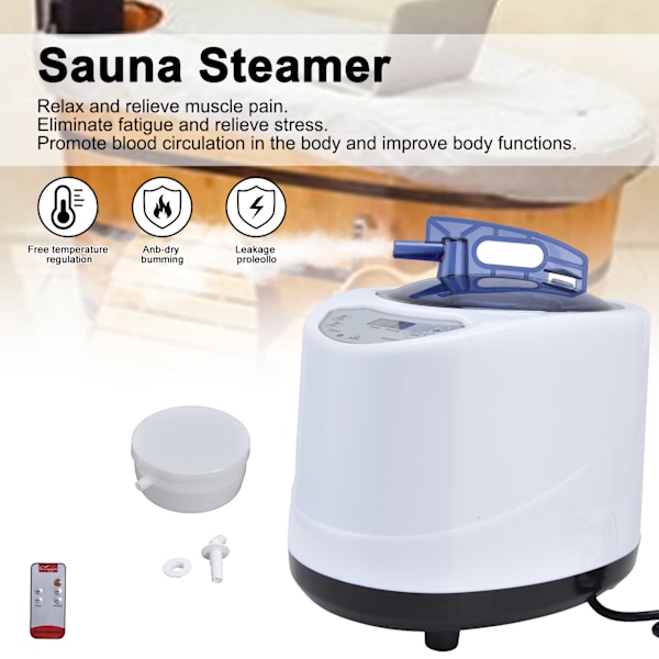 1000W Sauna Dampmaskine Bærbar Sauna Dampgenerator Røgmaskine til Hjem Spa US-stik 110V