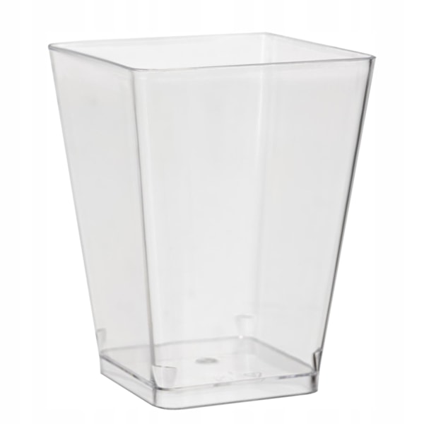 Firkantede Plastbægre - 120 ml - 50 stk transparent 825