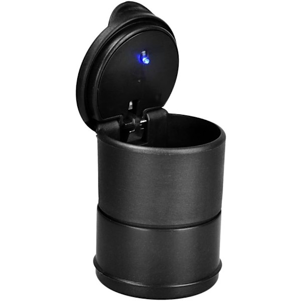 Auton tuhkakuppi mukitelineeseen kannella ja sinisellä LED-valolla universal-XM2-