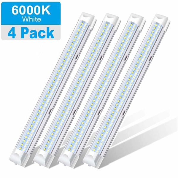 4 stk Innvendig LED Lys Bar Hvit Lampe 72 LED Universal Strip