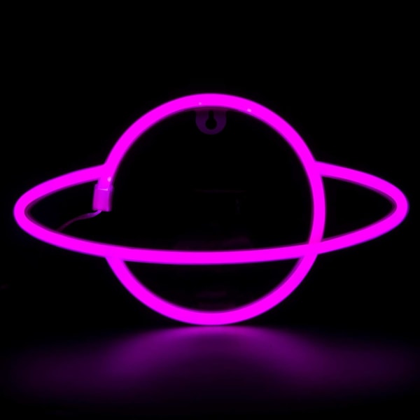 Neon Skyltar Planet Lampor för Sovrum Väggdekor Batteri & USB