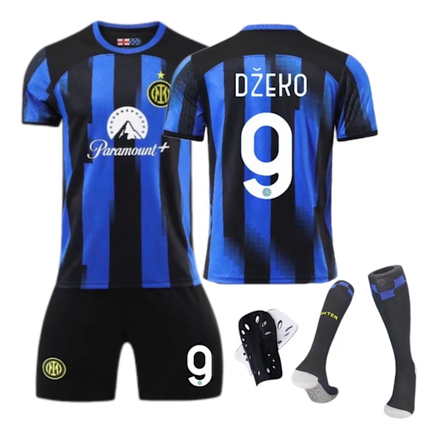 23-24 Inter Milan Hemmatröja Nr 10 Lautaro 9 Zeko Barn Vuxen Set - Fotbollströja - 10 med Strumpor XL(180-185cm)