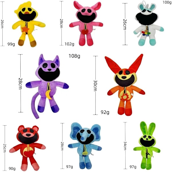 Nye Smiling Critters CatNap Plys, Sød CatNap Fyldt Figur Dukke, (Farve: 8 stk)