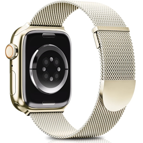 Armbånd Kompatibelt med Apple Watch Armbånd 40mm 41mm 38mm til Kvinder/Mænd, til iWatch Series 8 7 6 SE 5 4 3 2 1, Champagne Guld