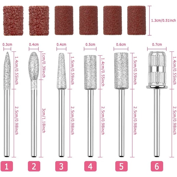 3-pack Nagelbits Manikyr Pedikyr Diamant Nagelbits-XM2-