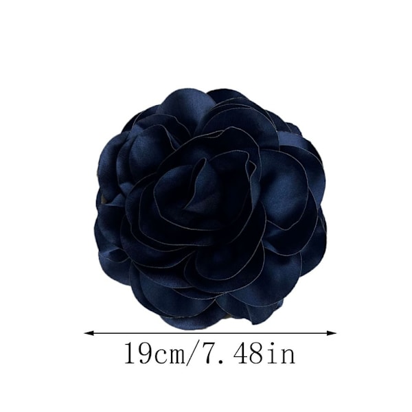Stor Blomma Brosch Mode Fransk Badge Satin Dekorativ Nål-KK1- White