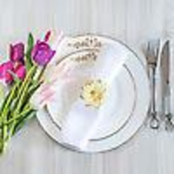 Servettringar, set om 12 servettringar i legering med utskuren blomma