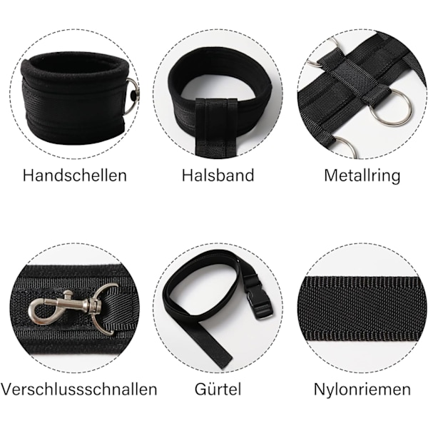 Restriksjoner Sex Bondage sett BDSM bondage sett med justerbare håndjern