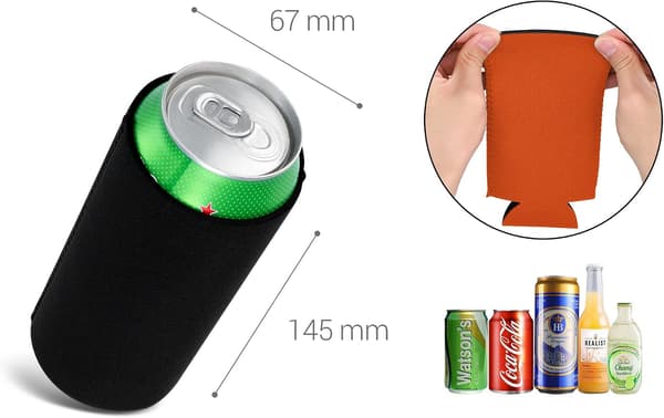 2x Sort-Orange Dåsekøler til 500 ml Dåser - Parti B-FM-