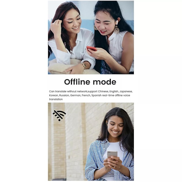 Multilingvisk Oversætter Øretelefoner Trådløse Bluetooth Oversætter Øretelefoner 144 Sprog, Bluetooth 5.3, Lang Batterilevetid - B11 Modely