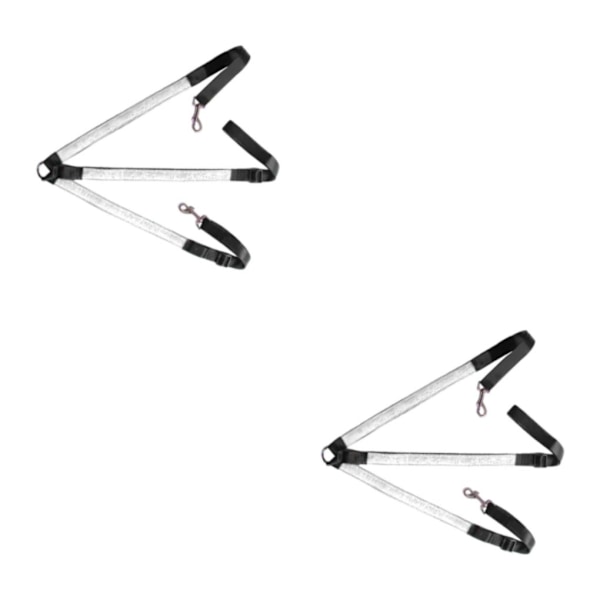 1/2/3/5 justerbar LED-hestebrystkrave meget synlig Hvid White 2PCS