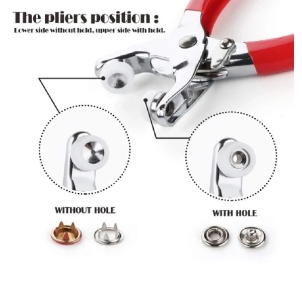Trykknapper i Metall 100 stk 9,5 mm Sølv Silver Silver