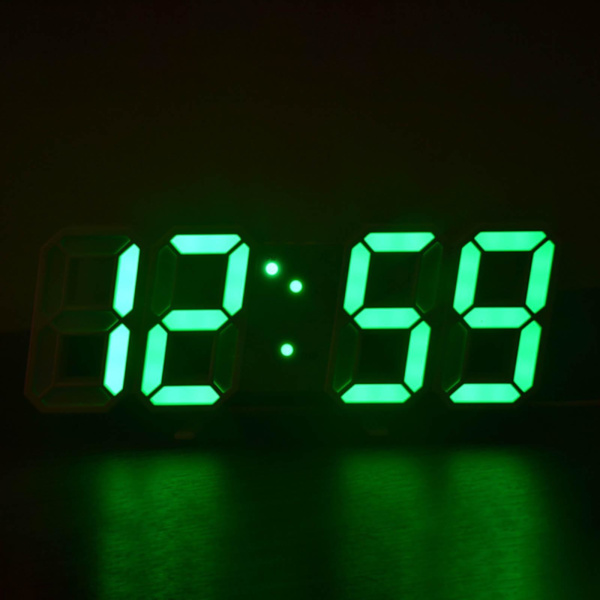 LED Digital Väggklocka med Glödande Nattläge Justerbar Elektronisk Bordsklocka Väggklocka Dekoration Vardagsrum LED-Klocka [dB] Green