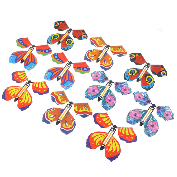 10 x Magic Butterfly Flyvende Butterfly med Kort Legetøj med Tom