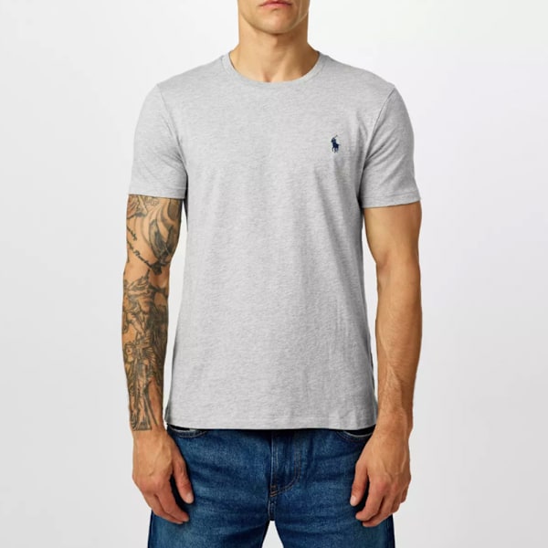 PoloRalphLauren T-shirt Herr Bomull Kortärmad Rundhals Pullover Tee Toppar Grå Grey L