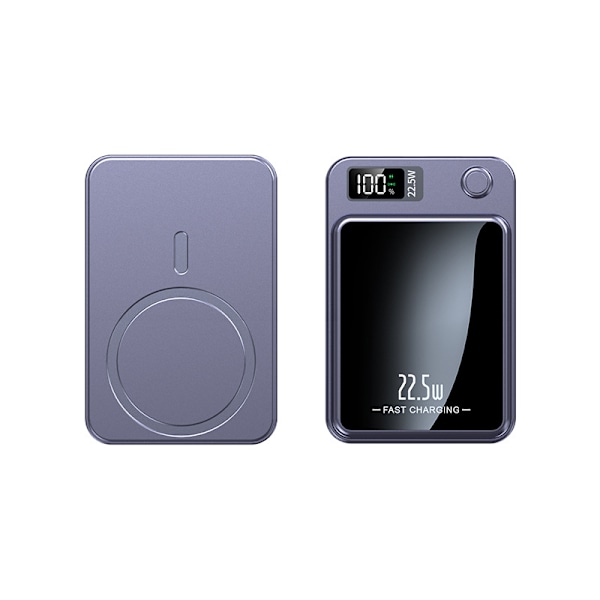 Magnetisk Portabel Laddare 20000 mAh Snabbladdning 22.5W Portabel MagSafe Power Bank Lila 2345