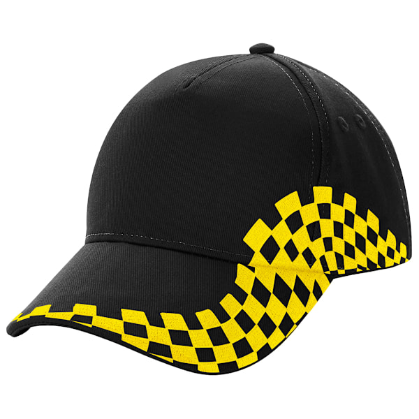 Beechfield Unisex Grand Prix Baseball Kasket Én Størrelse Sort/Gul Black/Yellow-KK1- Black/Yellow One Size