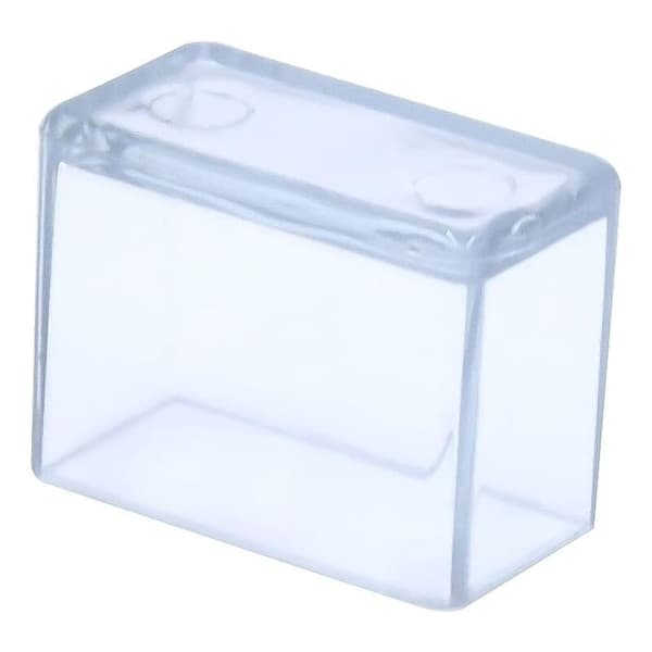 Rectangular Scratch-Resistant PVC Chair Leg Caps 15x30mm (1.5x3.0cm) Clear 12 pcs-FM-