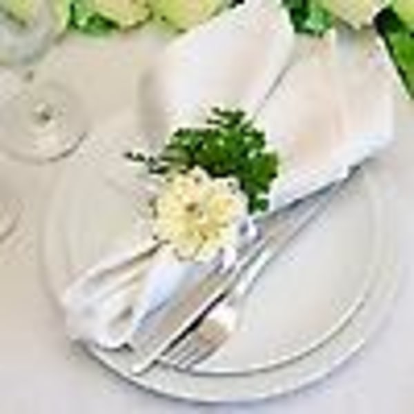 Servettringar, set om 12 servettringar i legering med utskuren blomma